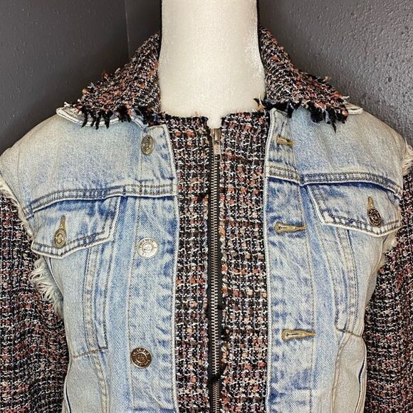 Current/Elliott The Charmer Tweed & Denim Jacket - Picture 8 of 15